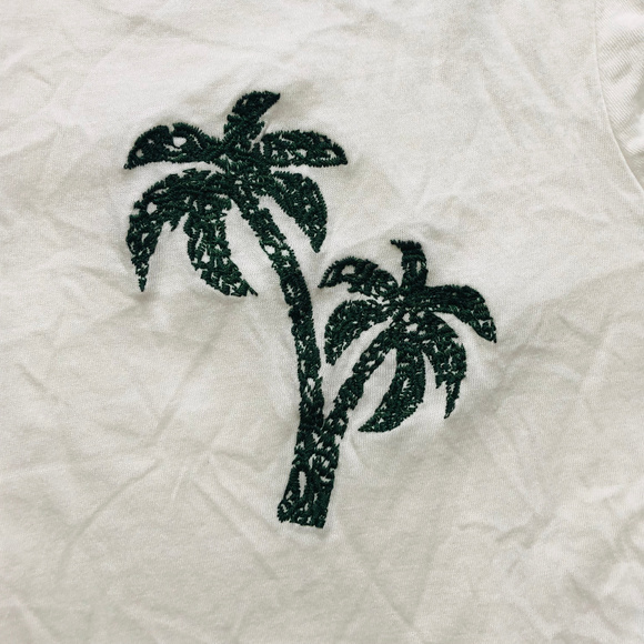 Carbon Copy Embroidered Palm Tee Shirt White M - Picture 3 of 4